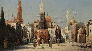 東洋のストリートシーン アルフォンス・レオポルド・ミーリッヒ・アラベール Oil Paintings